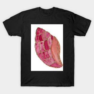 Pink Glittery Watercolor Shells T-Shirt